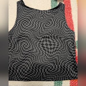 adidas Black and Gray Checkered Tank Top
